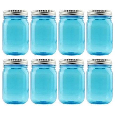 Cornucopia Brands- 16oz Plastic Mason Style Jars with Silver Metal Lids, 8pk - image 1 of 3