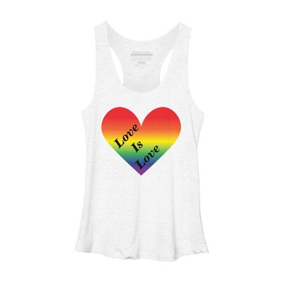 Adult Design By Humans Love Is Love Rainbow Heart Pride By ArnyaTees Racerback Tank Top