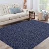 Washable Modern Textured Solid Rug Non Slip Low Pile Rug Soft Contemporary Throw Floor Cover Foldable Indoor Carpet for Living Room Bedroom - 3 of 4