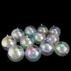 Northlight 12ct Iridescent Shatterproof Shiny Christmas Ball Ornament Set 4" - Clear - 3 of 4