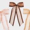 Organza Bow Pelican Hair Clip Set 3pc - Wild Fable™ Brown/Cream - 3 of 3