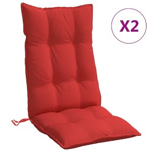 vidaXL Highback Chair Cushions Seat Pad Set of 2 – Red Oxford Fabric, Water-Resistant, 47.2"x19.7"x2.8" – Ideal for Outdoor Patio/Garden Furniture - 1 of 4