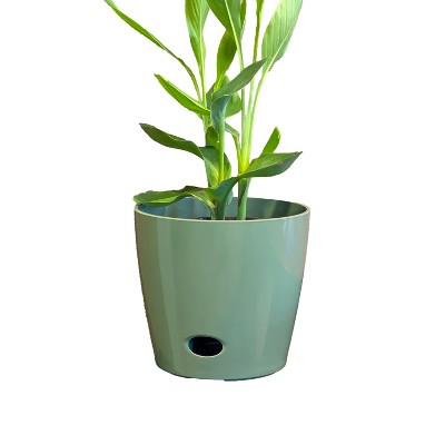 10" Round Self-Watering Indoor/Outdoor Bamboo Plant Pot