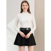 INSPIRE CHIC Women's Faux Suede Faux Leather Waist A-Line Mini Skirts - 3 of 4