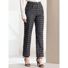 INSPIRE CHIC Women's Plaid Elastic Waist Casual Work Office Long Pants - 2 of 4