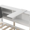 PAGED Twin Size Daybed Modern Wooden Bed Frame with Padded Trundle, Storage Headboard and Rotatable Shelvesfor Bedroom - 3 of 4