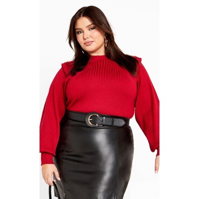 City Chic | Women's Plus Size Isabella Jumper - Cherry - 22w : Target