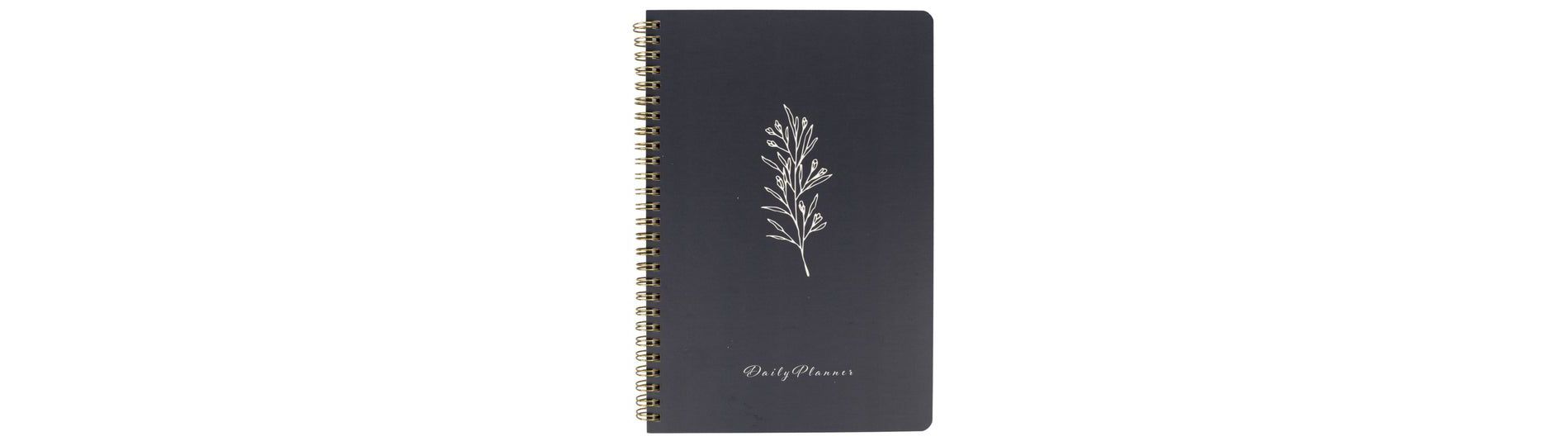 Blu Monaco Minimalist Daily Planner and Notebook with Hourly Schedule - 160 Pages, 80 Days - Grey with Botanical Design
