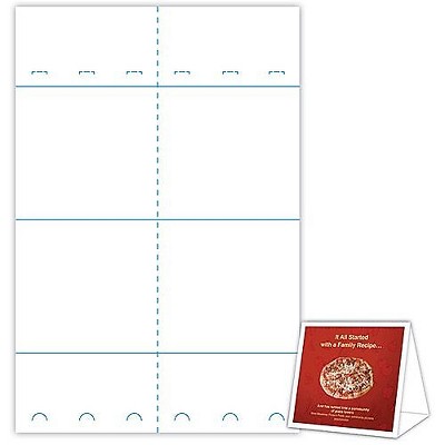 Blanks USA 6x3 3/8x5 5/8 80 lbs. Digital Gloss Cover Table Tent White 500/Pack TTL05FLWH