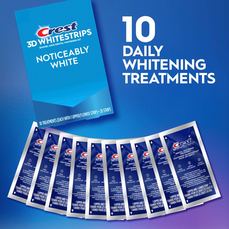 Crest 3DWhitestrips Noticeably White At-home Teeth Whitening Kit - 10 Treatments, 3 of 11