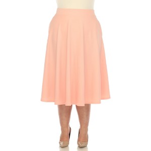 Plus Size Flare Midi Skirts - 1 of 4