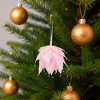Northlight Feathered Ball with Pearls Christmas Ornament - 4.25" - Pink and White - 2 of 4
