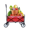 VisioGear Portable Folding Beach Wagons with Wheels, Portable Carts with Handle, Red, 39.37"*19.68"*46.45" - 4 of 4
