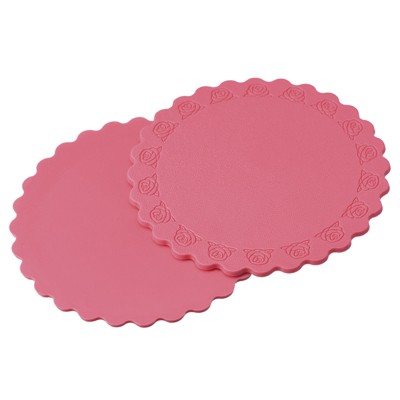 Unique Bargains PVC Heat Resistant Waterproof Flower Shape Coasters 4 Pcs 4.13"