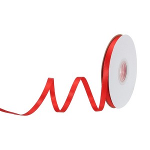 Unique Bargains Polyester Soft Decorative Cake Box Gift Wrapping Ribbon 1/4" x 25 Yard Red - 1 of 4