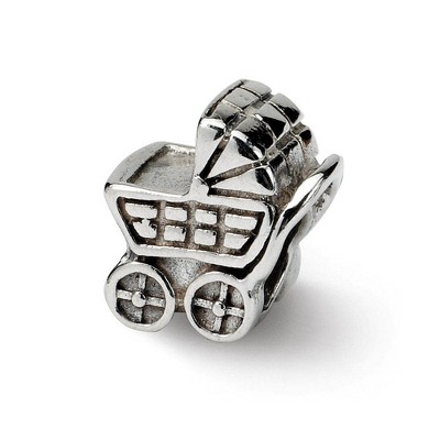 Black Bow Jewelry Sterling Silver Baby Carriage Bead Charm