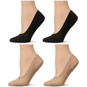 Memoi 4 Pairs Women's Cushioned Fine Edge No-Show Sock Liner - 1 of 4