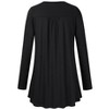 Women's Plus Size Long Sleeve V Neck Tunic Tops Pleated Solid Tee Shirt Causal Loose Blouse, Black, 5XL - 3 of 4
