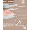 Heated Electric Throw Blanket, Waffle Electric Blanket with 6 Heat Settings & 4-Hour Auto-Off, Machine Washable, White - 3 of 4
