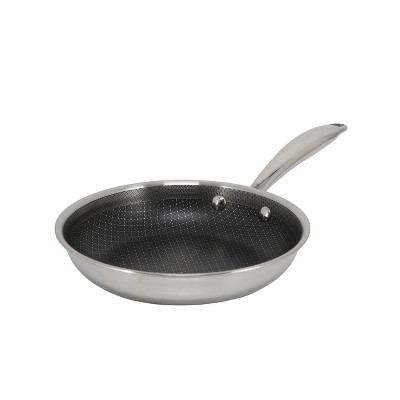 Better Chef 3-Ply Stainless Steel Nonstick Fry Pan with Rolled Edge in Silver