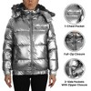 Spire By Galaxy Women's Full Zip Heavyweight Bubble Jacket With Detachable Faux Fur Hood - 2 of 3