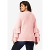 Roaman's Women's Plus Size Tiered Sleeve Sweater - 3 of 4