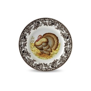 Spode Woodland 8” Dinner Plate, Perfect For Thanksgiving And Other Special Occasions, Made In England, Bird Motifs - 1 of 4