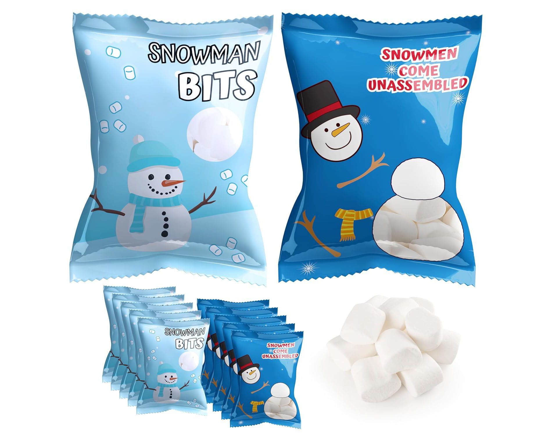 4E's Novelty 50 Packets Mini Marshmallows - Individually Wrapped Marshmallows Packets for Hot Chocolate, Marshmallows Cocoa Topper & Stocking Stuffers