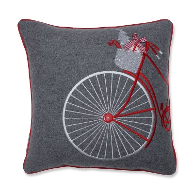 16"x16" Holiday Bicycle Square Throw Pillow - Pillow Perfect