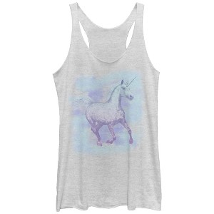 Women's Lost Gods Unicorn in the Mist Racerback Tank Top - 1 of 3
