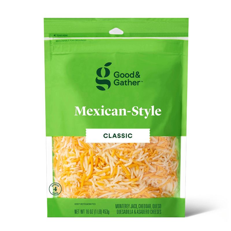 Shredded Mexican-Style Cheese - 16oz - Good &#38; Gather&#8482;, 1 of 5
