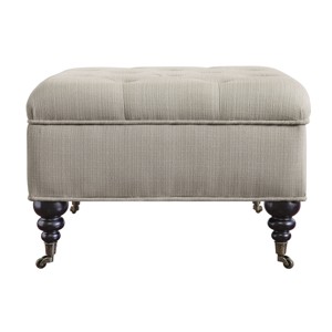Abbot Square Tufted Ottoman with Storage and Casters Ivory Dream - Serta