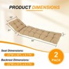 Aoodor 76" x 22" x 5.1" Polyester Tufted Chaise Lounge Cushion, Water-Resistant & Fade-Resistant Cushion for Outdoor Wicker Chaise Lounge Use, 2 Pack - 3 of 4