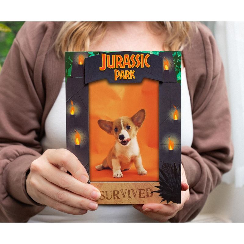Silver Buffalo Jurassic Park "I Survived" Die-Cut Photo Frame | Holds 4 x 6 Inch Photos, 5 of 10