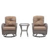 Osparple Patio Furniture Set Bistro Set Wicker Woven 360 Degree Swivel Chairs with Cushions Glass Coffee Table for Outdoor, Patio, Terrace - 3 of 4