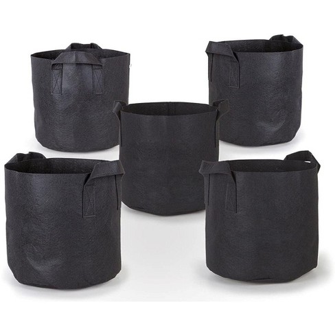 VEVOR 5-Pack 200 Gallon Plant Grow Bag Aeration Fabric Pots with Handles  Black Grow Bag Plant Container for Garden Planting Washable and Reusable