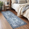 Itopfox Soft Blue Washable Non-Slip Medallion Area Rug for Entrance, Kitchen, Bedroom, Low-Pile Indoor Door Mat, Farmhouse Carpet for Entryway Foyer - 3 of 4