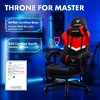 LUCKRACER Adjustable Reclining Ergonomic Faux Leather Swiveling PC & Racing Game Chair with Footrest - 4 of 4