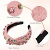 Unique Bargains Girl's Rhinestone Retro Knotted Non-slip Wide Headband Pink 5.12"x1.26" 1 Pc - 4 of 4