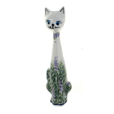 Blue Rose Polish Pottery Lavender Fields Medium Cat