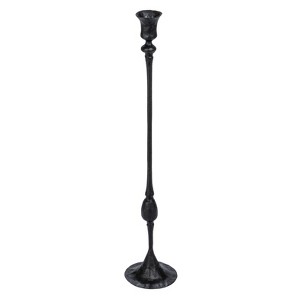 Storied Home Decorative Hand-Forged Metal Taper Holder, Black - 1 of 4