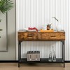 Costway Console CouchTable with 2 Drawers Metal Frame Entryway Table for Living Room - 3 of 4