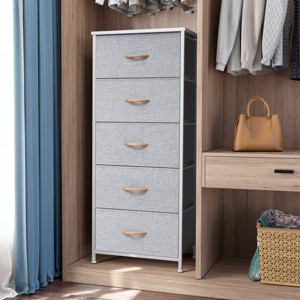 Crestlive Products Vertical Dresser for Bedroom Storage Tower With Steel Frame Wood Top Easy Pull Fabric Bins - 1 of 4