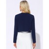 Allegra K Women's Long Sleeve Cropped Contrast Trim Bolero Casual Work Cardigan - 3 of 4