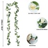 Unique Bargains Artificial Flowers Hanging Vine Rose Vine Garland 90.6" White 2 Pcs - 2 of 4
