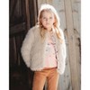 Deux par Deux Girl Short Faux Fur Coat Beige - 2 of 4
