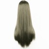 Unique Bargains Women Human Hair Wigs 28" with Wig Cap - 4 of 4