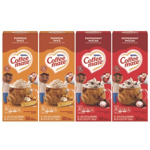 Coffee mate Liquid Coffee Creamer, Peppermint Mocha/Pumpkin Spice, Mini Cups - Case of 4 - 50 tubs, 0.38 oz - 1 of 1