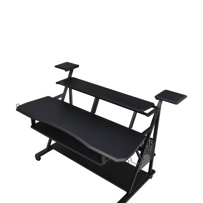 Acme Black Studio Music Desk with Drawer and Keyboard Tray