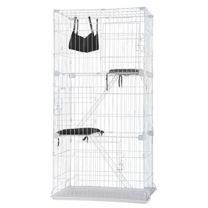 FDW Cat Cage 3 Tier 67 Inch Cat Enclosure Cat Crate Cat Kennel with Hammock Platforms & Ladders Ideal for Multiple Cats and Easy to Clean - 1 of 4